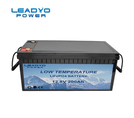 Beli Isi Ulang Baterai Lithium ion RV Trailer Suhu Rendah Baterai 12V 200Ah LiFePO4 dengan Fungsi Pemanasan Sendiri pembuatan online