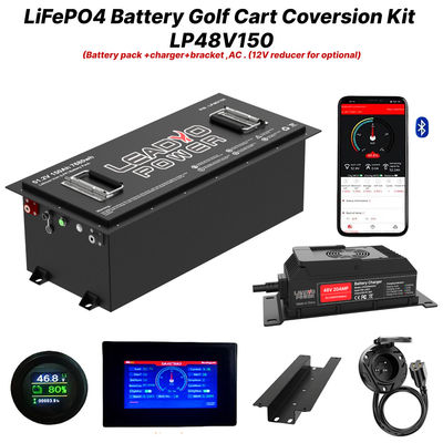 48V 150Ah 51.2V LiFePO4 Lithium Golf Cart Baterai Konversi Kit 250Amp output terus, 520A / 20S