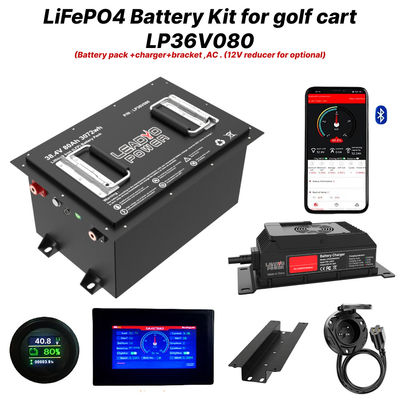 Beli 36V 80Ah 150Amp (36.8V) Bluetooth LiFePO4 Lithium Golf Cart Baterai Coversion Kit pembuatan online