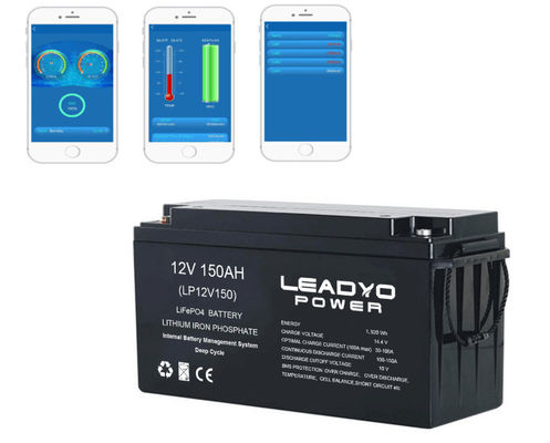 Harga yang pantas Baterai Lithium ion Marine yang dapat diisi ulang 12v 150Ah Baterai Deep Cycle LiFePO4 dengan Aplikasi Bluetooth on line