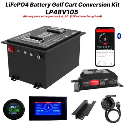 Harga yang pantas 48V 105Ah 51.2V2 250Amp LiFePO4 Golf Cart Baterai Konversi Kit, 5 tahun Garansi on line