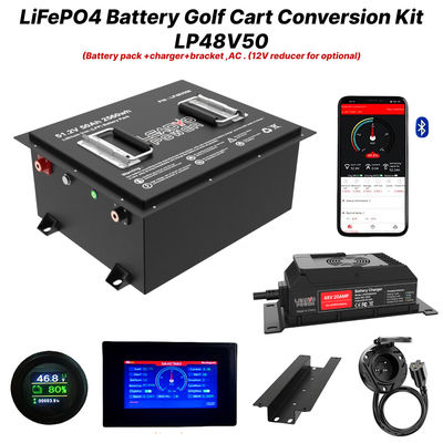 Harga yang pantas 48V 50Ah 51.2V2 150Amp LiFePO4 Golf Cart Baterai Konversi Kit, 5 tahun Garansi on line