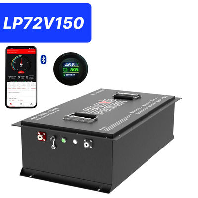 Harga yang pantas 72V 150Ah 76.8V LiFePO4 Baterai Keranjang Golf W/h Bluetooth dan Layar LCD on line